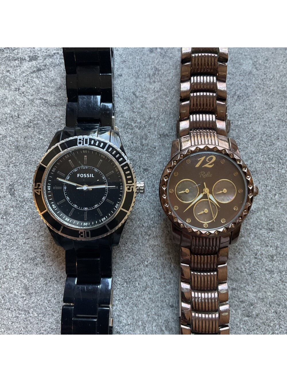 Pair of Fossil And Relic Womens Watch Both Watches Run Great Bin L